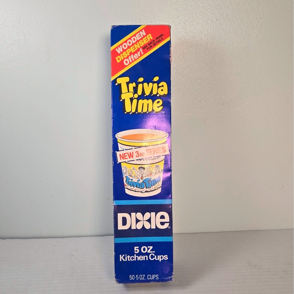 Vintage Trivia Time Dixie 5oz Kitchen Cups NEW 3rd Series 50 Count